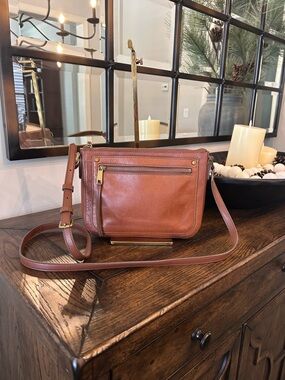 Fossil Brown Leather Crossbody Bag